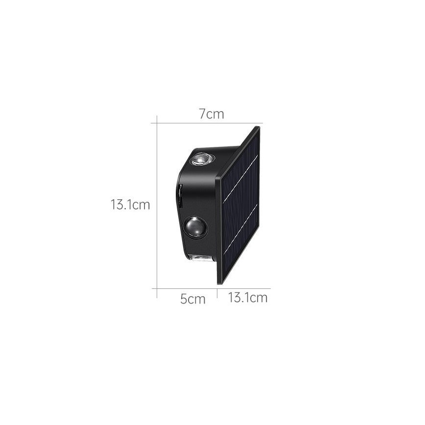 LED соларен стенен осветител с сензор LED/2W/5V IP54 1300 mAh