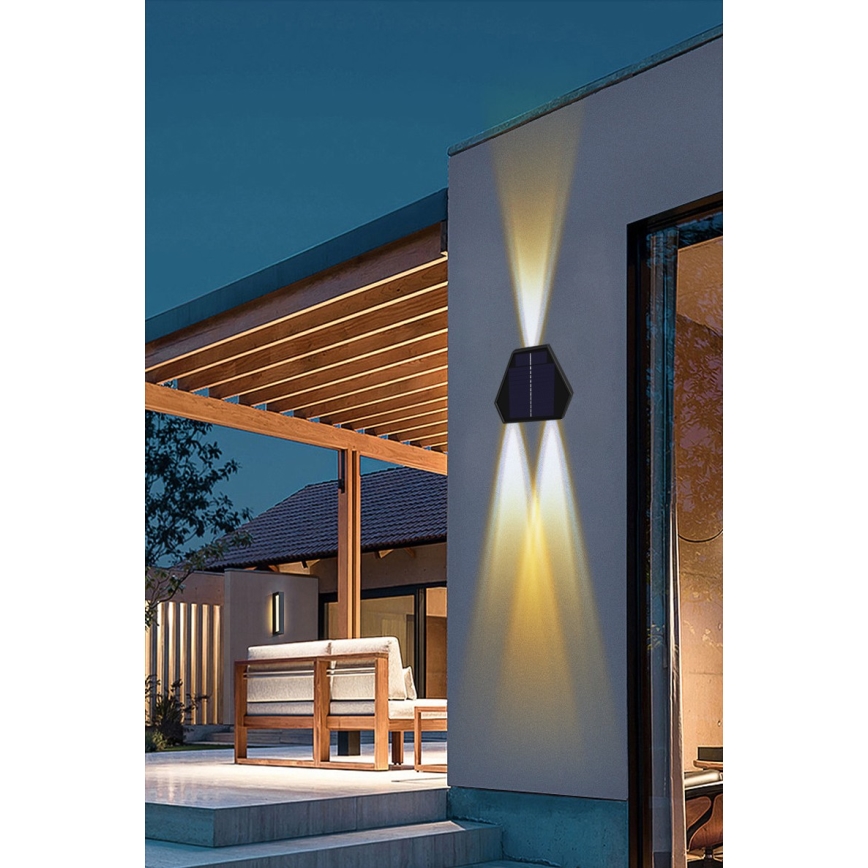 LED Соларен аплик със сензор LED/2W/5V IP54 1300 mAh