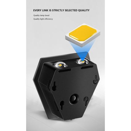 LED Соларен аплик със сензор LED/2W/5V IP54 1300 mAh