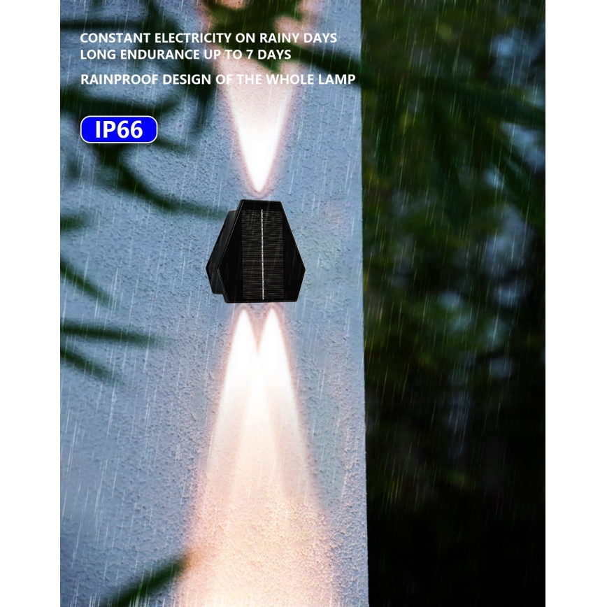 LED Соларен аплик със сензор LED/2W/5V IP54 1300 mAh