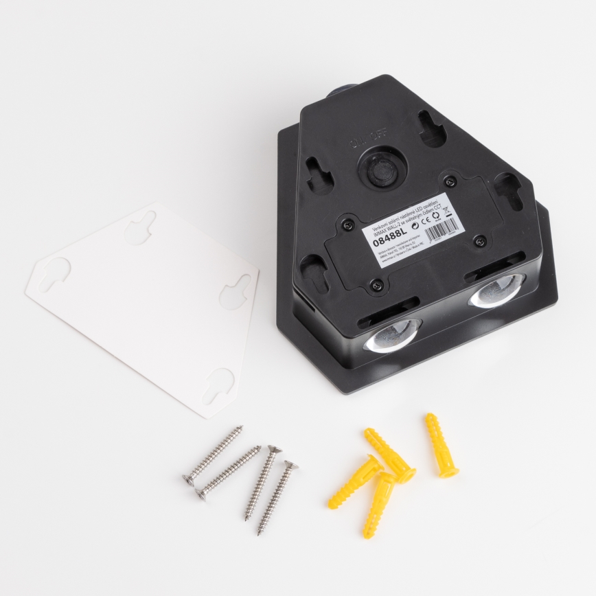 LED Соларен аплик със сензор LED/2W/5V IP54 1300 mAh