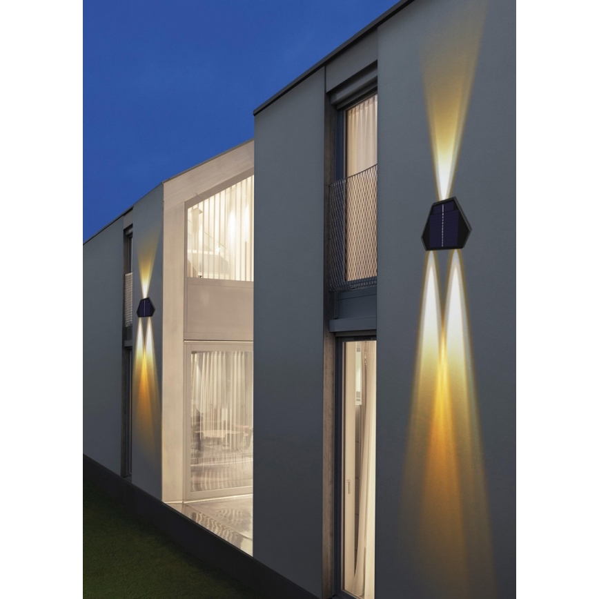 LED соларен стенен осветител с сензор LED/2W/5V IP54 1300 mAh