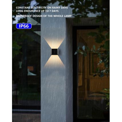LED Соларен аплик със сензор LED/2W/5V IP54 1300 mAh