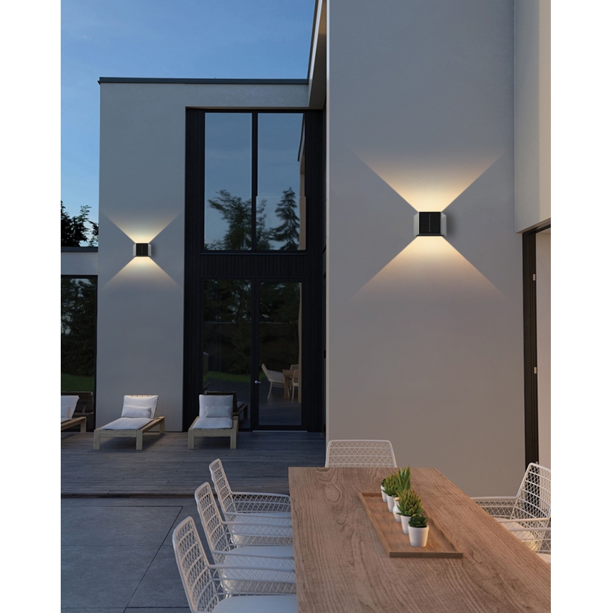 LED Соларен аплик със сензор LED/2W/5V IP54 1300 mAh