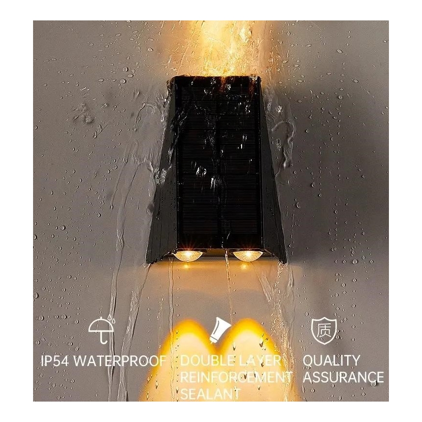 LED Соларен аплик със сензор LED/2W/5V IP54 1300 mAh