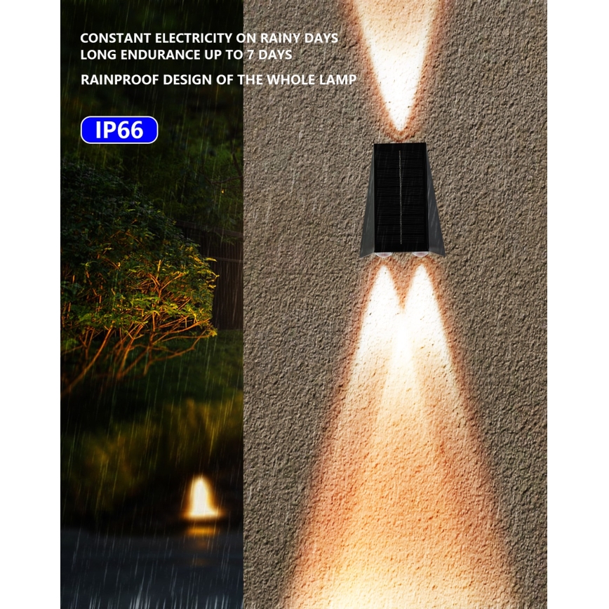 LED Соларен аплик със сензор LED/2W/5V IP54 1300 mAh