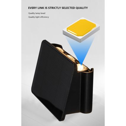 LED Соларен аплик със сензор LED/2W/5V IP54 1300 mAh