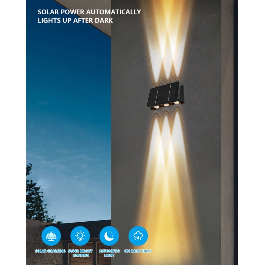 LED соларен стенен осветител с сензор LED/2W/5V IP54 1300 mAh