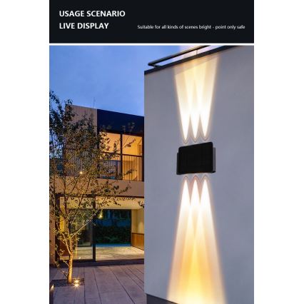 LED соларен стенен осветител с сензор LED/2W/5V IP54 1300 mAh