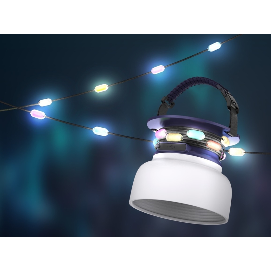 LED RGB Преносима соларна акумулаторна лампа с LED верига LED/10W/5V 3600 mAh IP65 3600 mAh