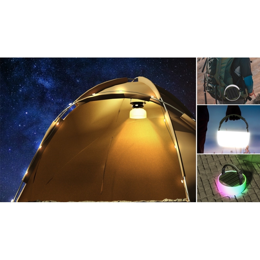 LED RGB Преносима соларна акумулаторна лампа с LED верига LED/10W/5V 3600 mAh IP65 3600 mAh