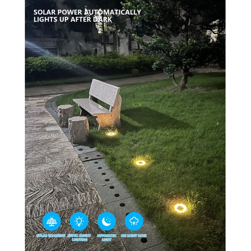 К-кт 4x LED Екстериорна лампа със соларен сензор LED/0,048W/2V IP68