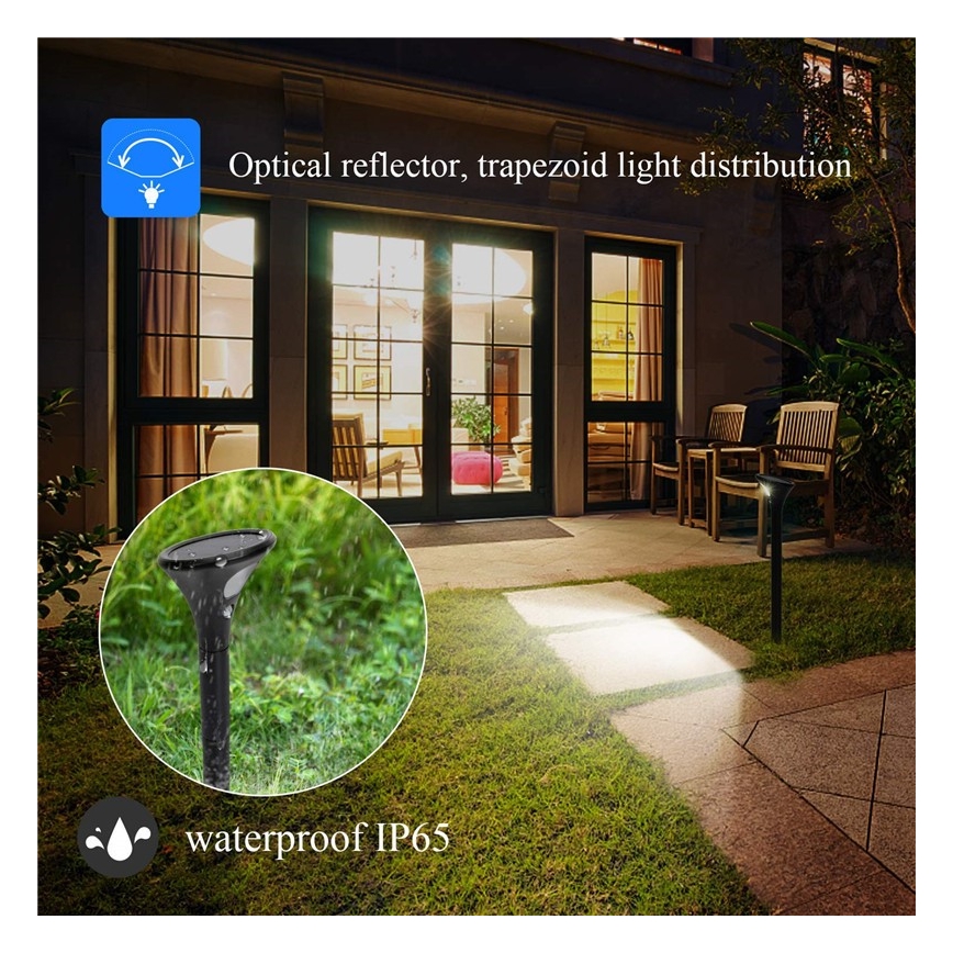 LED соларна лампа със сензор LED/1W/3,7V 6000K IP65 1500 mAh