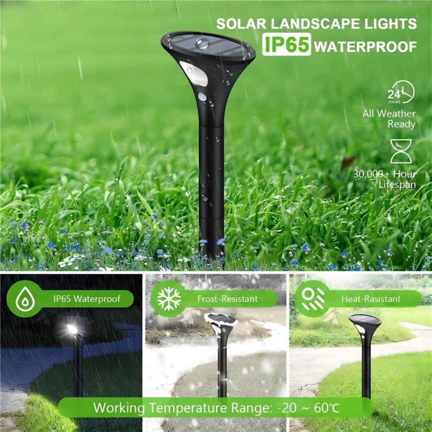 LED Соларна лампа със сензор LED/1W/3,7V 6000K IP65 1500 mAh