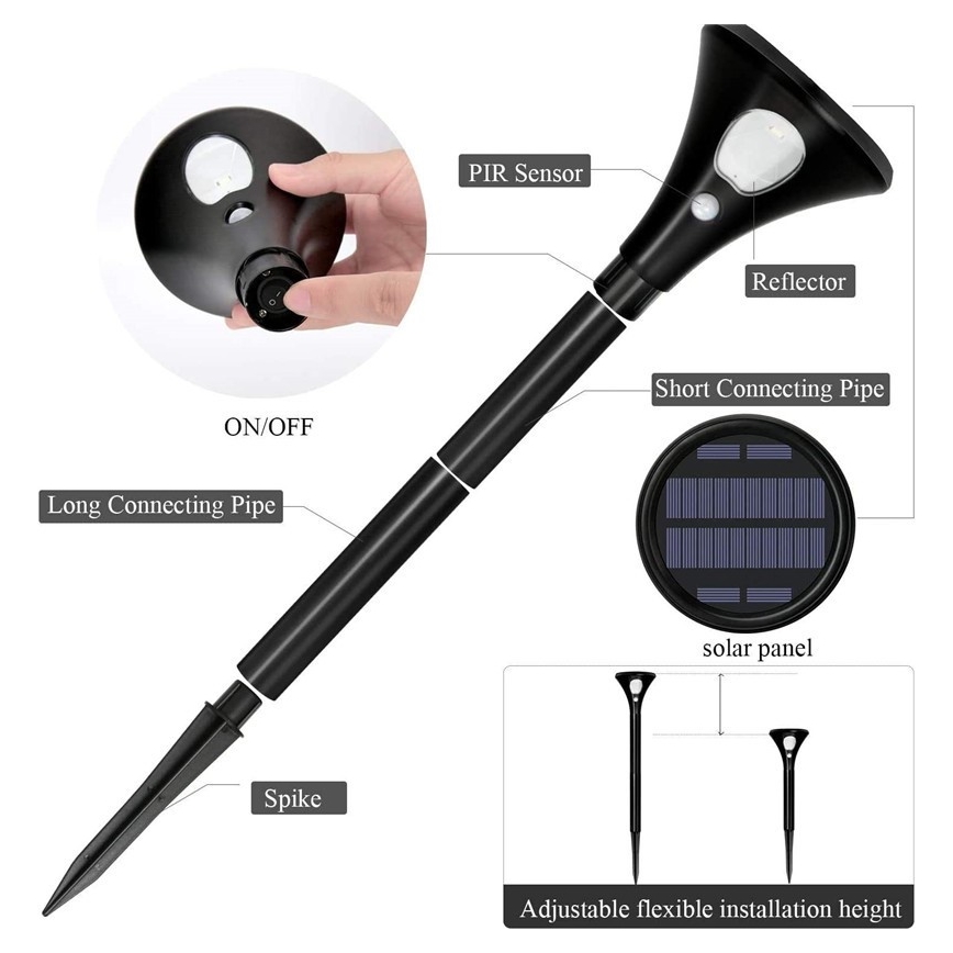 LED Соларна лампа със сензор LED/1W/3,7V 6000K IP65 1500 mAh