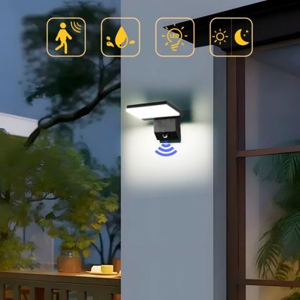 LED външно стеново осветително тяло със сензор MODERN LED/18W/230V IP65