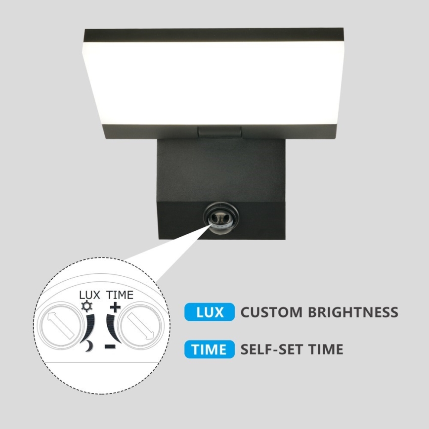 LED външно стеново осветително тяло със сензор MODERN LED/18W/230V IP65