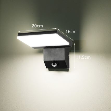 LED външно стеново осветително тяло със сензор MODERN LED/18W/230V IP65