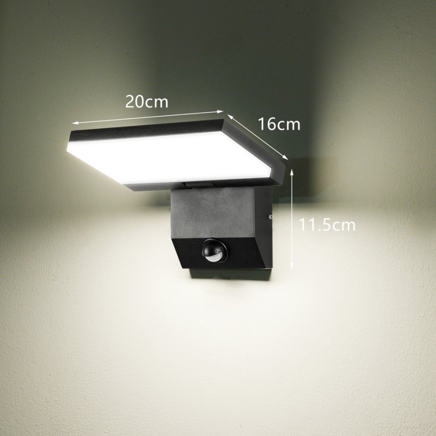 LED външно стеново осветително тяло със сензор MODERN LED/18W/230V IP65