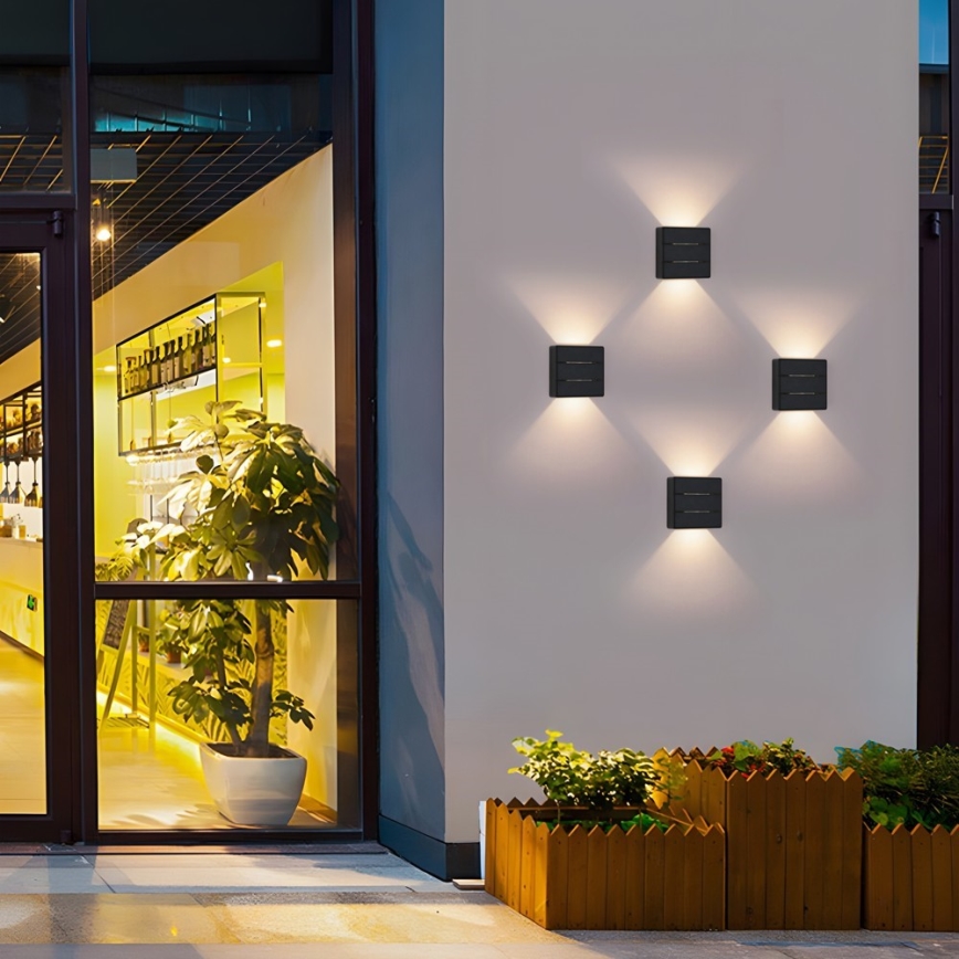 LED външно стенно осветително тяло LUXLINE 6W/230V 3000K IP54 черно