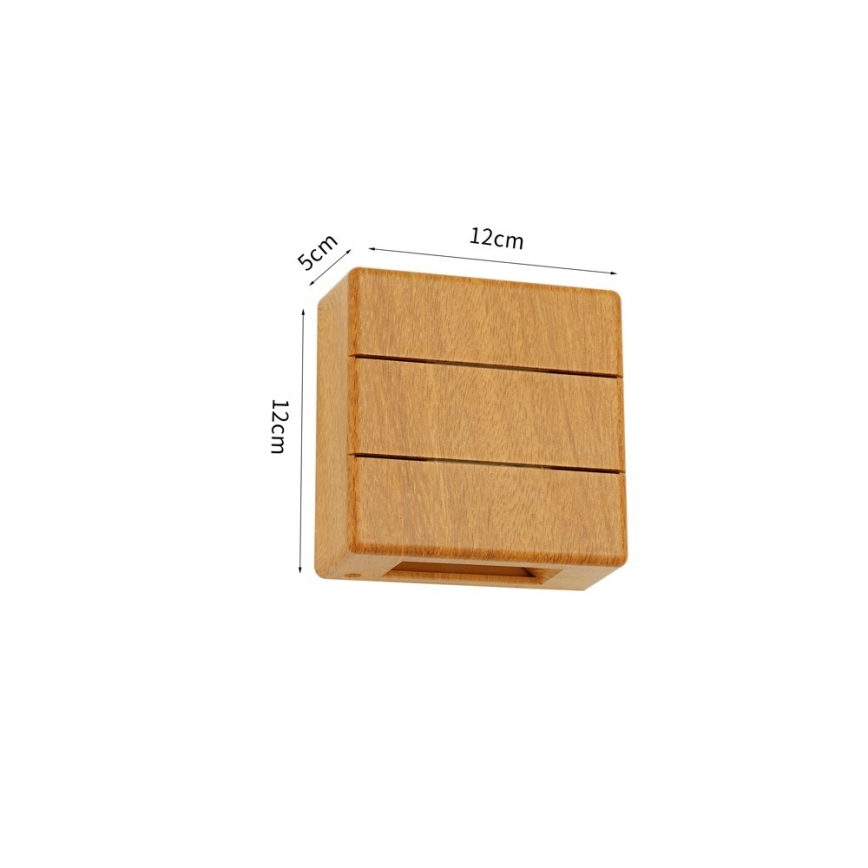 LED външна стенна лампа LUXLINE LED/6W/230V 3000K IP54 дъб