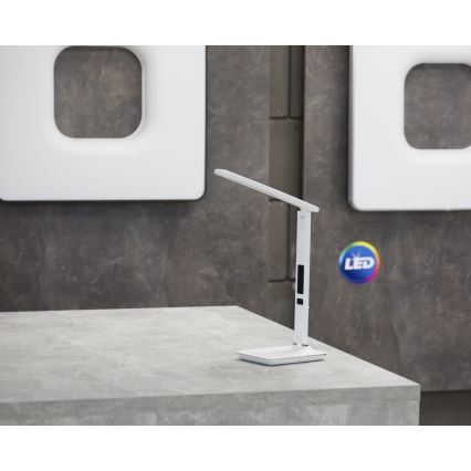 LED Настолна лампа с дисплей LED/9W/230V бяла