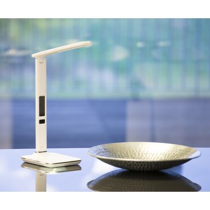 LED Настолна лампа с дисплей LED/9W/230V бяла
