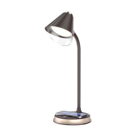 LED Димируема настолна лампа с безжично зареждане FINCH LED/9W/12/230V кафяв/златист