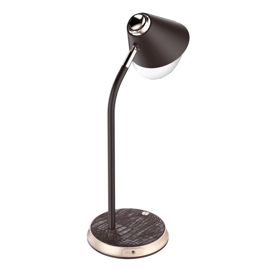 LED Димируема настолна лампа с безжично зареждане FINCH LED/9W/12/230V кафяв/златист