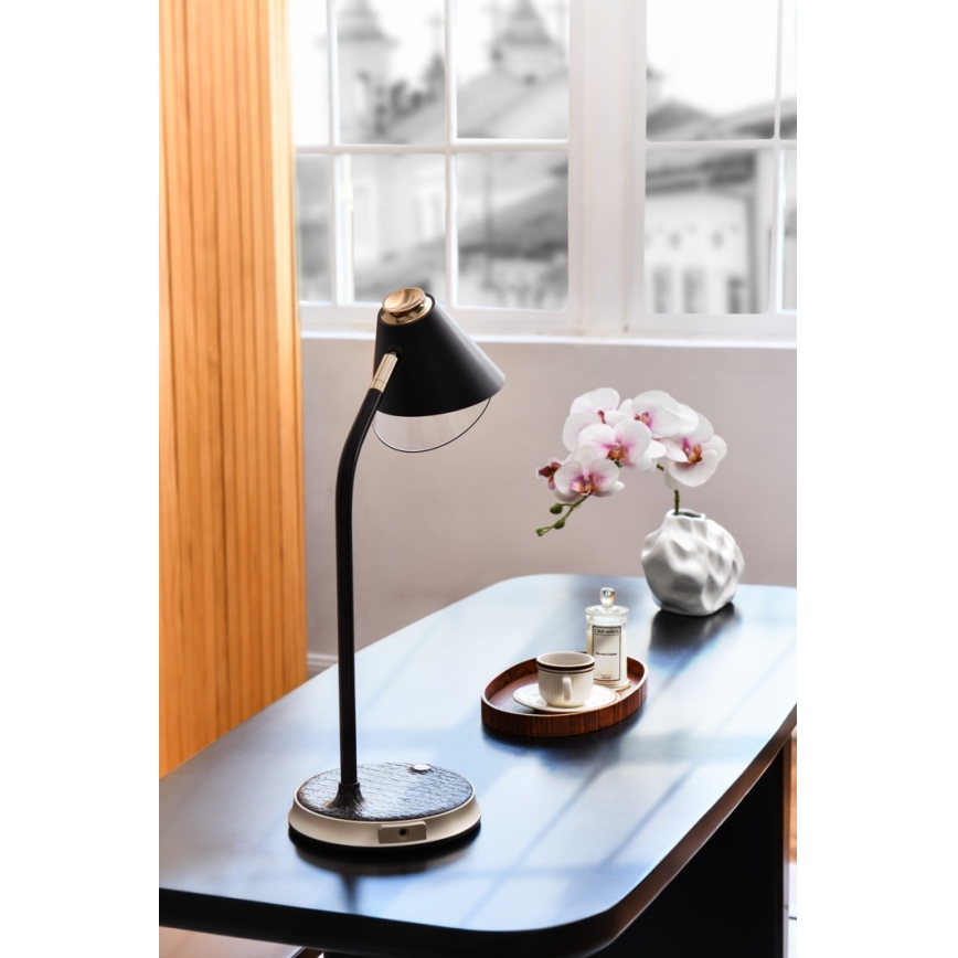 LED Димируема настолна лампа с безжично зареждане FINCH LED/9W/12/230V сив/лъскав хром