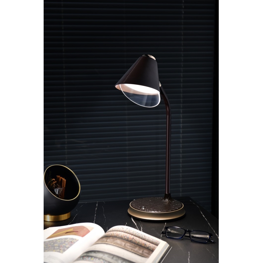LED Димируема настолна лампа с безжично зареждане FINCH LED/9W/12/230V сив/лъскав хром