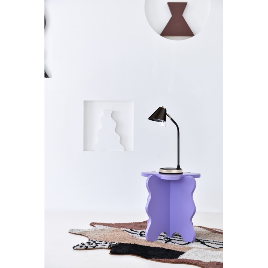 LED Димируема настолна лампа с безжично зареждане FINCH LED/9W/12/230V сив/лъскав хром