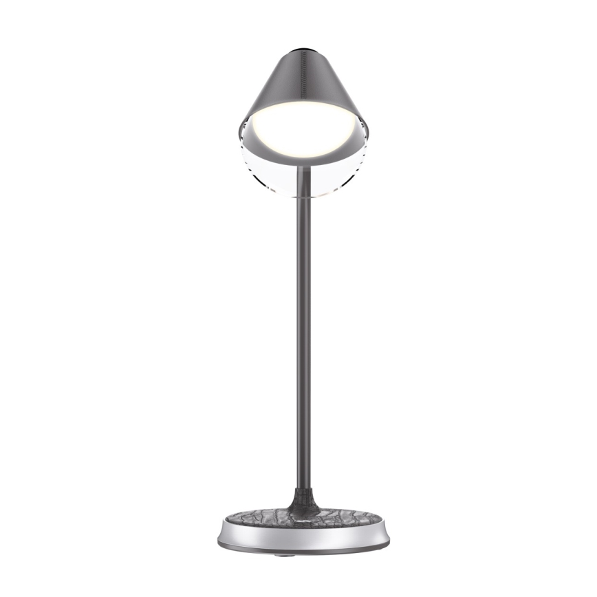 LED Димируема настолна лампа с безжично зареждане FINCH LED/9W/12/230V сив/лъскав хром