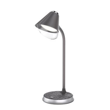 LED Димируема настолна лампа с безжично зареждане FINCH LED/9W/12/230V сив/лъскав хром