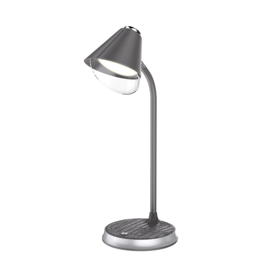 LED Димируема настолна лампа с безжично зареждане FINCH LED/9W/12/230V сив/лъскав хром