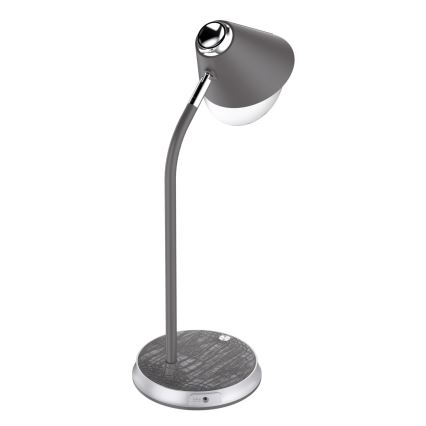 LED Димируема настолна лампа с безжично зареждане FINCH LED/9W/12/230V сив/лъскав хром