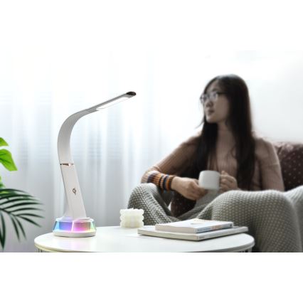 LED RGB Димируема настолна лампа с безжично зареждане CORELLA LED/7W/12/230V черен