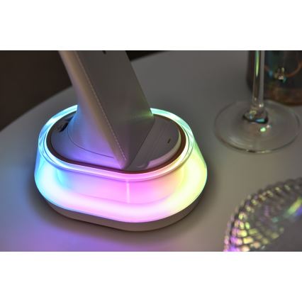 LED RGB Димируема настолна лампа с безжично зареждане CORELLA LED/7W/12/230V черен