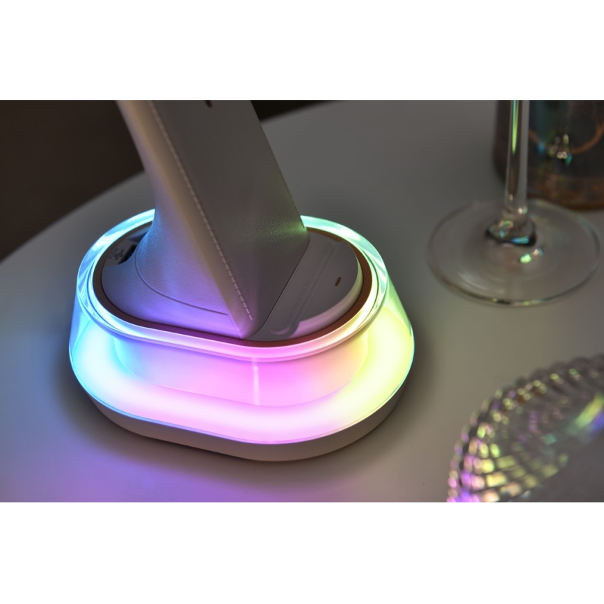 LED RGB Димируема настолна лампа с безжично зареждане CORELLA LED/7W/12/230V черен