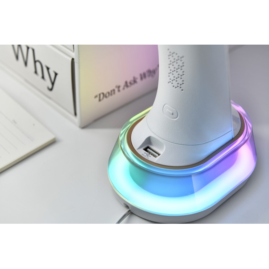 LED RGB Димируема настолна лампа с безжично зареждане CORELLA LED/7W/12/230V черен