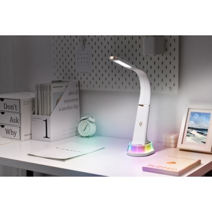 LED RGB Димируема настолна лампа с безжично зареждане CORELLA LED/7W/12/230V черен
