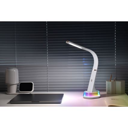 LED RGB Димируема настолна лампа с безжично зареждане CORELLA LED/7W/12/230V черен