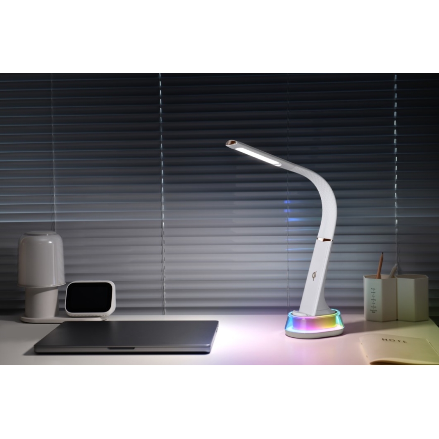 LED RGB Димируема настолна лампа с безжично зареждане CORELLA LED/7W/12/230V черен