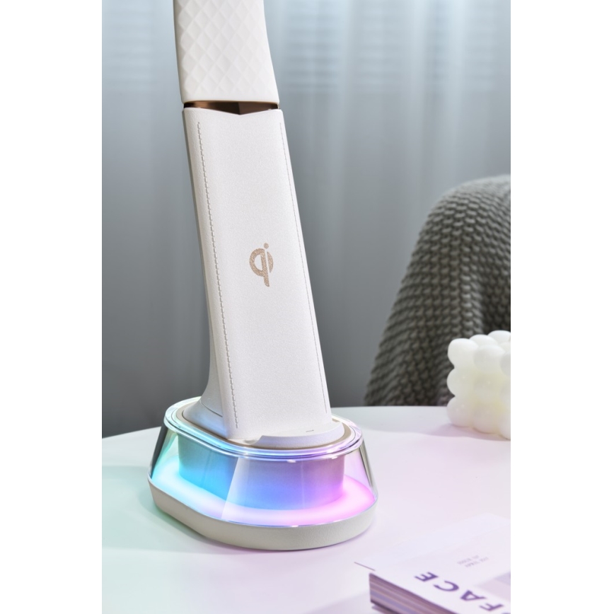 LED RGB Димируема настолна лампа с безжично зареждане CORELLA LED/7W/12/230V черен