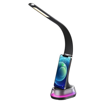 LED RGB Димируема настолна лампа с безжично зареждане CORELLA LED/7W/12/230V черен