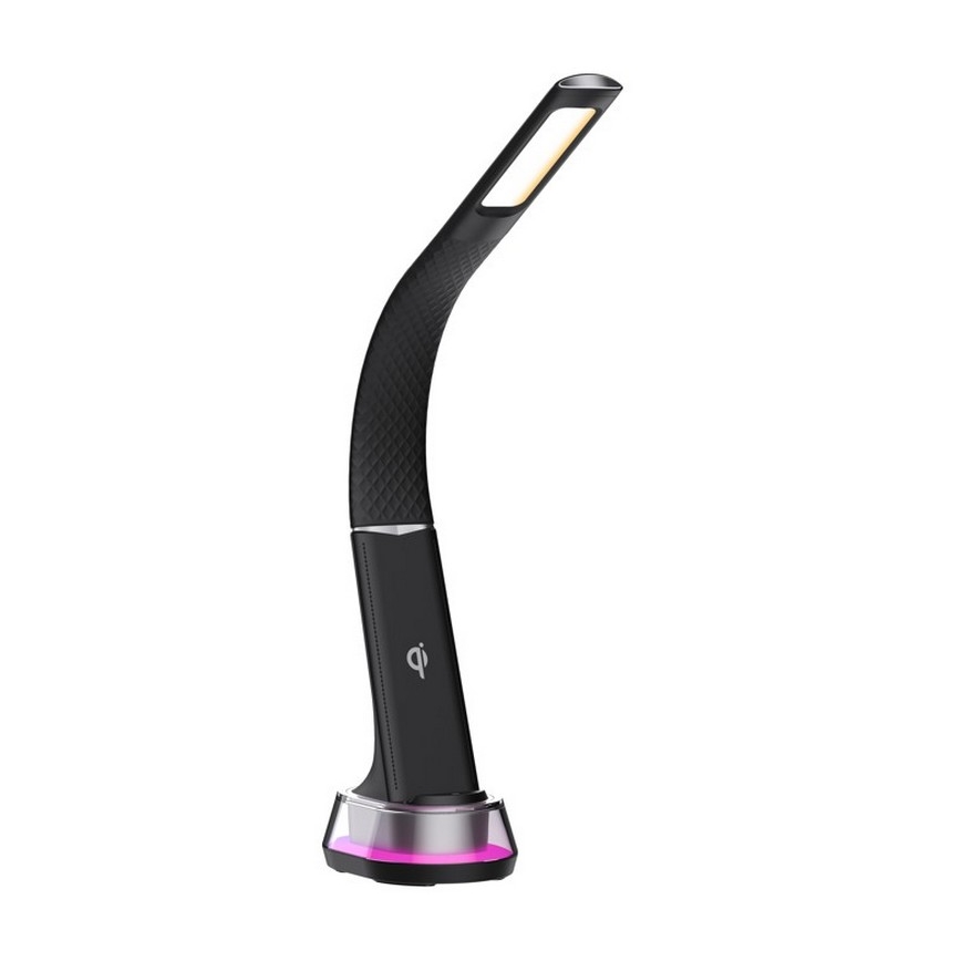 LED RGB Димируема настолна лампа с безжично зареждане CORELLA LED/7W/12/230V черен
