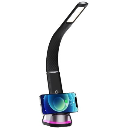 LED RGB Димируема настолна лампа с безжично зареждане CORELLA LED/7W/12/230V черен