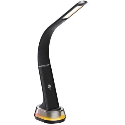 LED RGB Димируема настолна лампа с безжично зареждане CORELLA LED/7W/12/230V черен