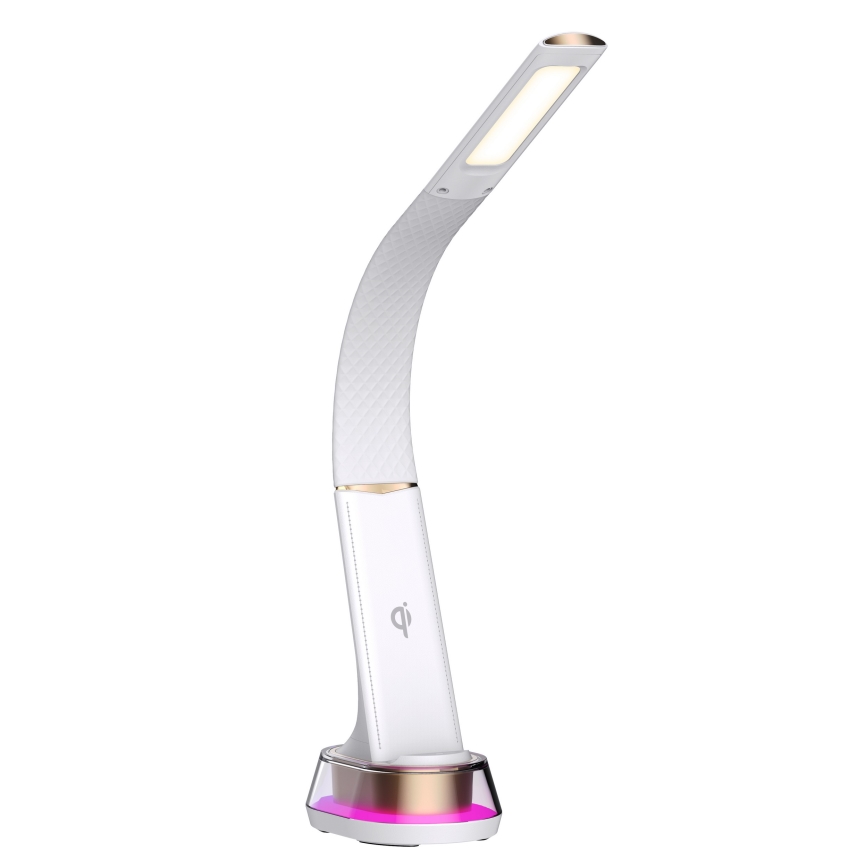 LED RGB Димируема настолна лампа с безжично зареждане CORELLA LED/7W/12/230V бял