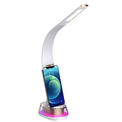 LED RGB Димируема настолна лампа с безжично зареждане CORELLA LED/7W/12/230V бял